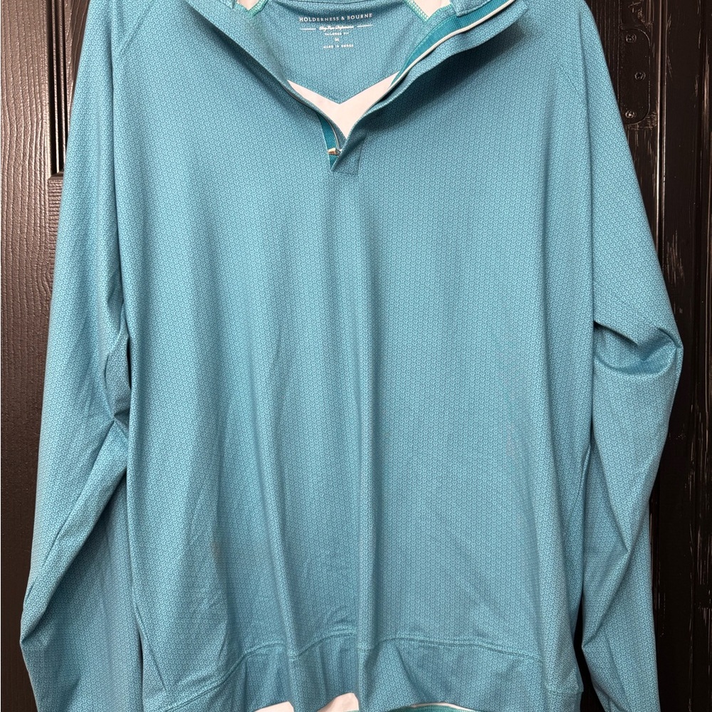 Peter Millar Teal Patterned Pullover - image 1